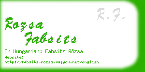 rozsa fabsits business card